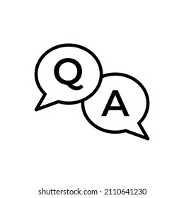 question and answer icon vector isolated on white background