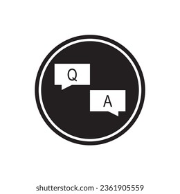 question and answer icon vector template illustration logo design