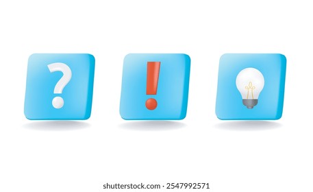 Question the answer idea icon set