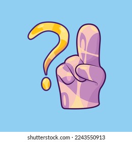 Question Answer Illustration Concept with Finger Pointing Up Vector