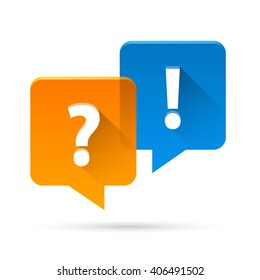 Question and answer, Question and answer marks with speech bubbles, Vector illustration