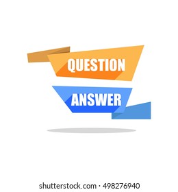Question and Answer Origami Ribbon with Long Shadow