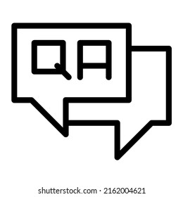 Icono de Pregunta y respuesta en el contorno. Ayuda, mensaje, símbolo de solicitud