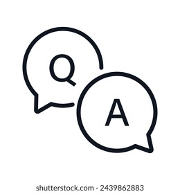 Question answer outline icon vector