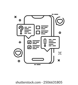 Question Answer Outline Icon, Vector illustration