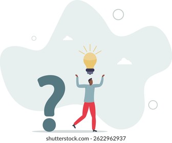 Question and answer, q and a or solution to solve problem, FAQ frequently asked question, help or creative thinking idea concept. character life .