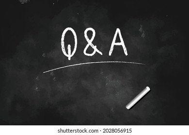 Question And Answer Q  A written with Chalk on Black Board icon logo design vector illustration 