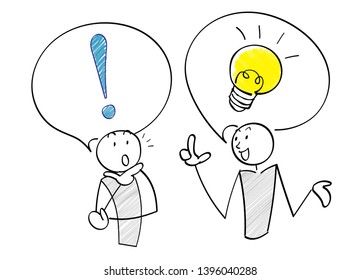 Question and answer scene of 2 people