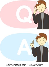 Question and answer and simple person icons