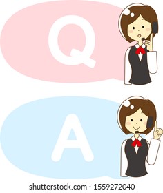 Question and answer and simple person icons