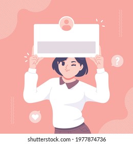 Question and answer social media concept illustration background