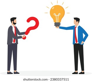 Question and answer, solving problem or business solution, ask for reply or idea to solve difficulty and trouble, FAQ concept