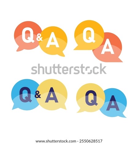 Question and Answer Speech Bubble Sign Vector Illustration