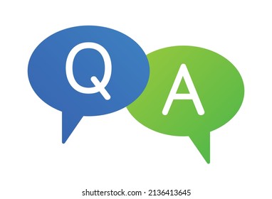Question and answer symbol on speech bubbles vector illustration.