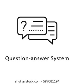 Question Answer System Vector Line Icon 