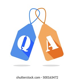 Question and Answer Tag Labels with Long Shadow
