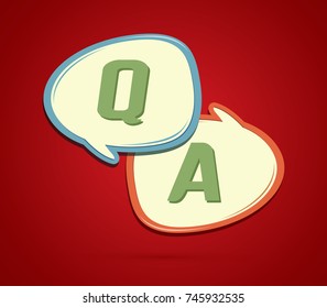 Question and Answer text in balloons graphic vector.