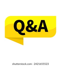 Question And Answer Text In Yellow Ribbon Rectangle Shape For Knowledge Information Announcement Business Marketing Social Media
