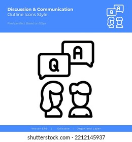 question and answer vector icon. can be use for user interface, seamless pattern, mobile app icon