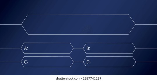 Plantilla en blanco de preguntas y respuestas. Concepto de prueba y prueba. Juego de tv Prueba. Vector 