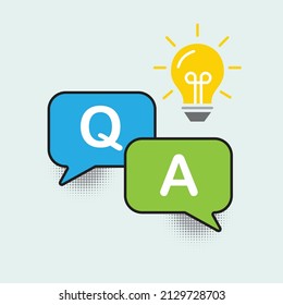 Question and answers concept. Creative idea design. Flat vector for template, brochure or presentation.