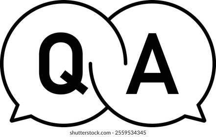 Question and answers concept. QA symbol. Editable Stroke.