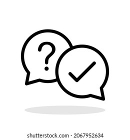 Question and Answers icon in trendy flat style. Speech bubble symbol for your web site design, logo, app, UI Vector EPS 10. 