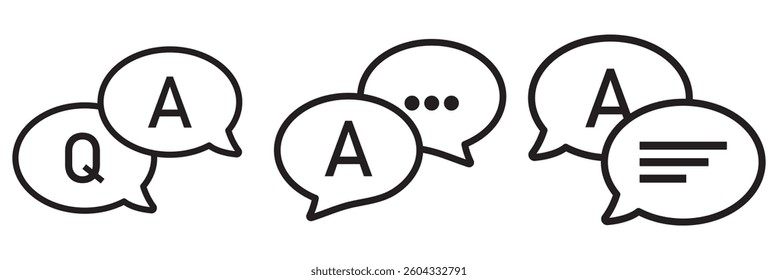 Question And Answers Line Icon, Questions and Answers Line Icon with Editable Stroke and Pixel Perfect. eps 10