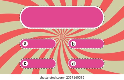 Question and answers modern style template for quiz game, exam, tv show, education, examination test. Vector illustration