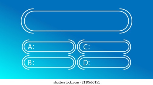 Pregunta y responde a una plantilla vectorial de estilo moderno para juego de preguntas y respuestas, examen, programa de televisión, escuela, examen
