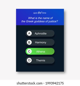 Question and answers neon style for quiz game, app mobile, exam, tv show, school, examination test. Vector illustration 10 eps