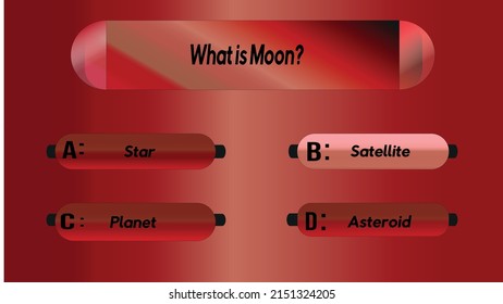 Question and answers template from TV game. Test and quiz concept metalica red. Quiz game template eps