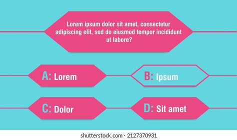Plantilla de preguntas y respuestas vectoriales para juego de preguntas, examen, programa de televisión, escuela, examen. Antecedentes de la pregunta del juego intelectual. Vector