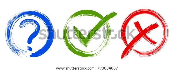 Question Approval Tick Rejection Cross Check Stock Vector Royalty