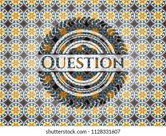 Question arabesque emblem. arabic decoration.