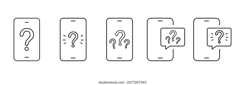 Pregunta. Para hacer preguntas. Iconos. Busca respuestas a preguntas. Preguntas frecuentes. Icono con preguntas. Anuncio. Anuncio. Líneas negras.
