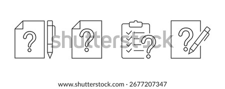 question. to ask questions. icons. look for answers to questions. frequently asked questions. icon with questions. banner. advertisement. black lines.
