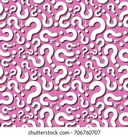 Question Ask Sign With Shadow Seamless Pattern