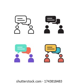 question and aswer icon vector with different style design. isolated on white background