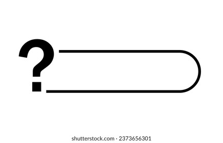 Pregunta banner de texto vectorial de cuadro de línea negra. marco de preguntas