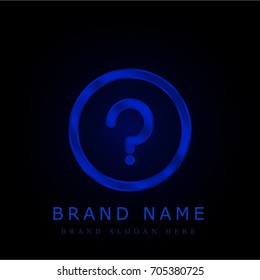 Question blue chromium metallic logo