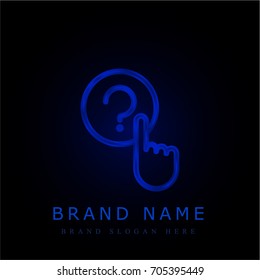 Question blue chromium metallic logo