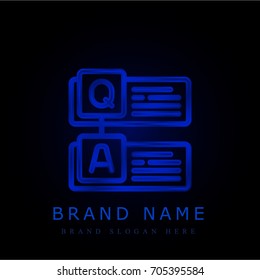 Question blue chromium metallic logo