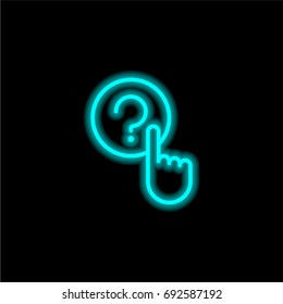 Question blue glowing neon ui ux icon. Glowing sign logo vector