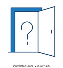 Question Blue Line Icon. Question Mark, Thinking, Asking, Answer, Help Editable Stroke Vector Illustration