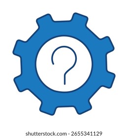 Pregunta Icono de línea azul. Signo de interrogación, Pensar, Preguntar, Responder, Ayuda Editable Ilustración vectorial de trazo