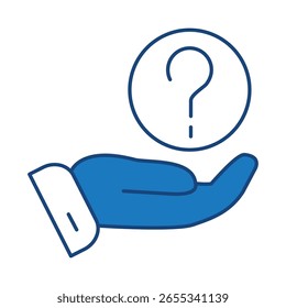 Frage Blaue Linie Symbol. Fragezeichen, Denken, Fragen, Antworten, Hilfe Bearbeitbare Strichvektorgrafik