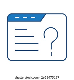 Question Blue Line Icon. Question Mark, Thinking, Asking, Answer, Help Editable Stroke Vector Illustration