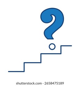 Ícone De Linha Azul De Pergunta. Ponto de Interrogação, Pensar, Perguntar, Responder, Ajuda Editável Traçado Vetor Ilustração