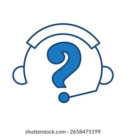 Question Blue Line Icon. Question Mark, Thinking, Asking, Answer, Help Editable Stroke Vector Illustration